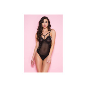 Body noir transparent avec dentelle 